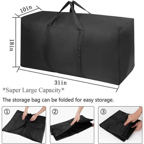 Extra Large Moving Bags with Strong Zippers & Carrying Handles, Storage Bags - Picture 2 of 8